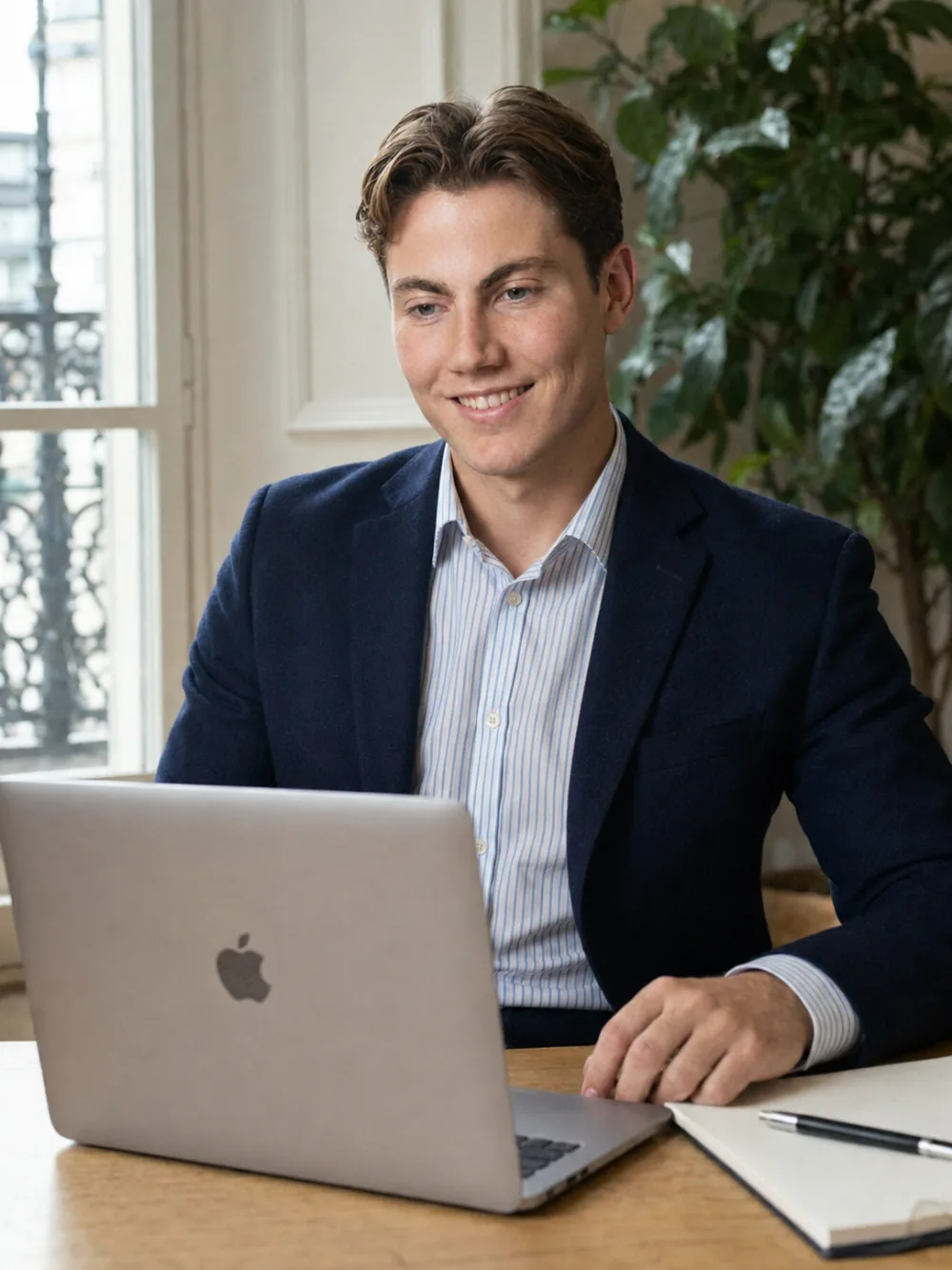 Max Borgnis, Client Relations Manager at French Connections HCB, on a video consultation